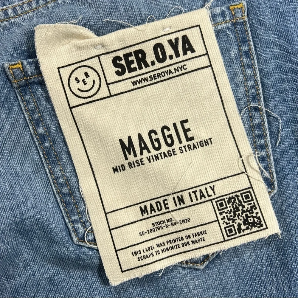 SER.O.YA Maggie Mid Rise 90s Style High Waist Vintage Straight Jean In Mojave 26 - Picture 11 of 14